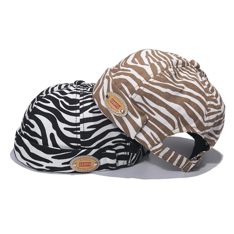 Borderless Zebra Print Landlord Hat Standard Melon Leather HatT-shirt bra