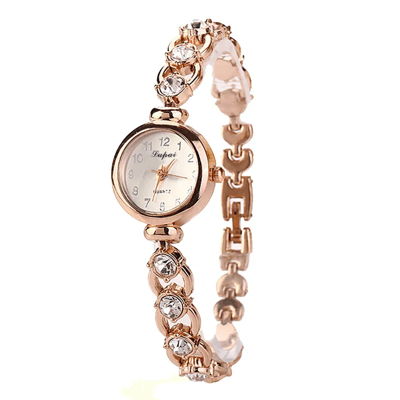 LVPAI XR720 Golden Ladies Wrist Watch Crystal Shining Quartz Bracelet WatchLounge bra