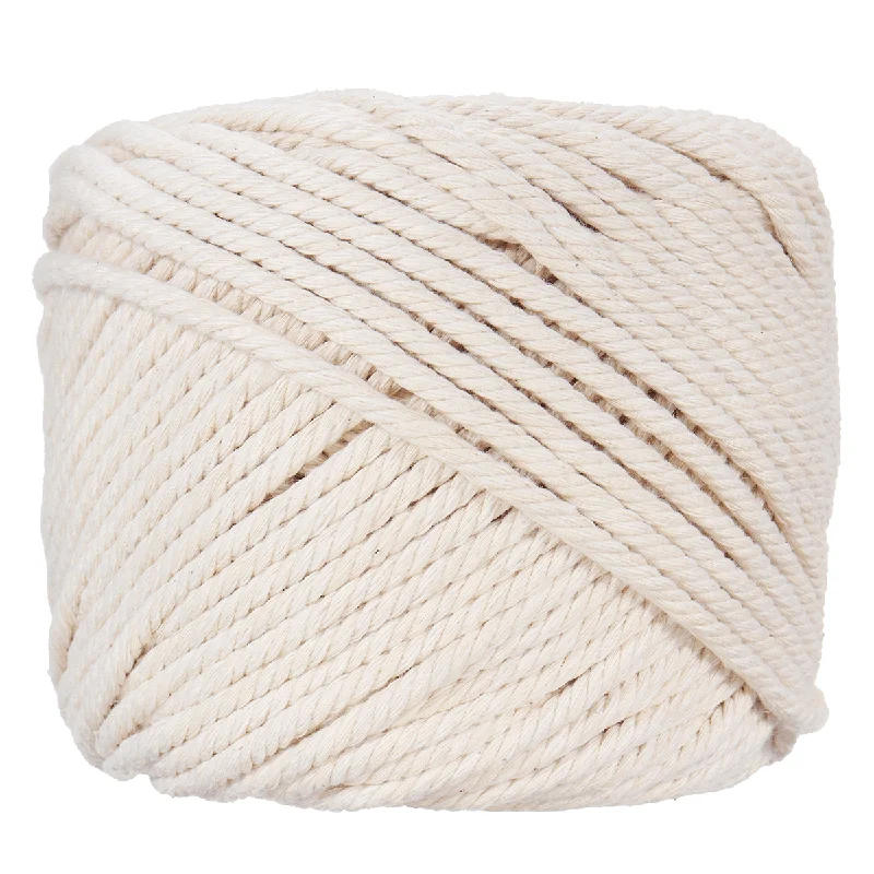 4Mmx100M Natural Beige Cotton Twisted Cord Rope DIY Craft Macrame Woven String Braided WireLightweight bra