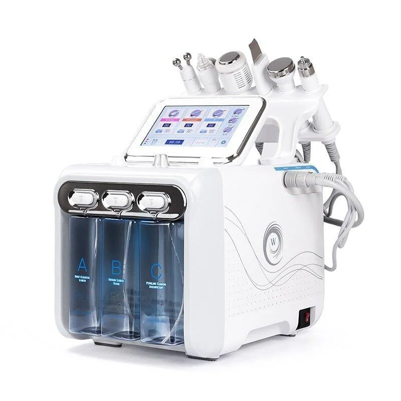 6 In 1 Oxygen Hydrogen Bubbles Water Dermabrasion Machine Deep Clean Machine Water Jet Hydro Diamond Facial Clean Dead Skin Removal SalonStriped bra