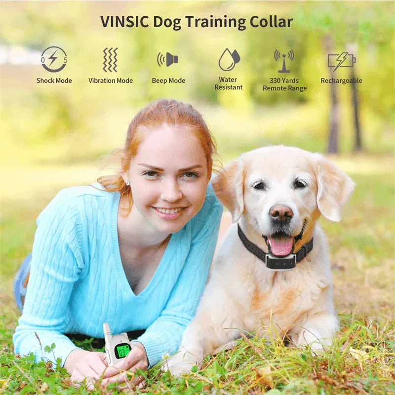 Waterproof Dogs Training Collar 3 Mode for Training Electric Shock Vibration Beep Mode Adjustable Strap Collar See Your Dogs at NightRecycled bra