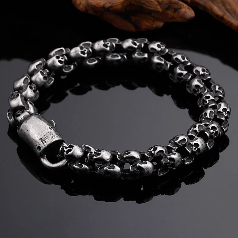 Men's Skull Ghost Head Vintage Stainless Steel BraceletModern bra