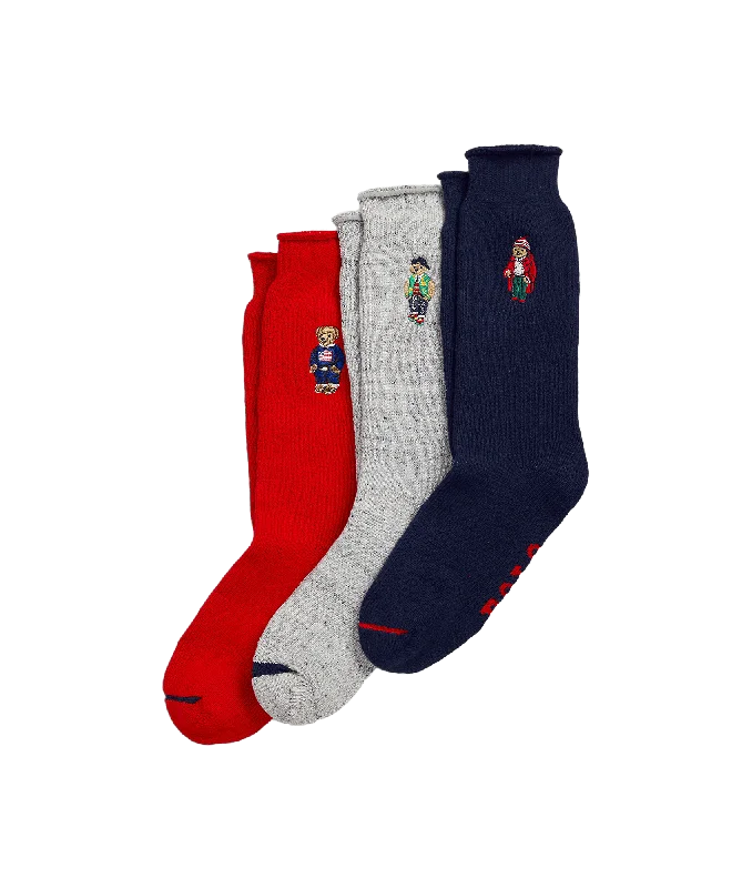 Polo Bear Roll-top 3-sock Gift Set - Multi