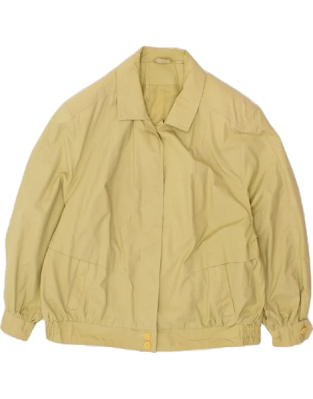 Windproof JacketsVINTAGE Womens Bomber Jacket IT 48 XL Beige Polyester