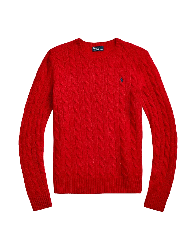 Cable-knit Wool-cashmere Sweater - Red