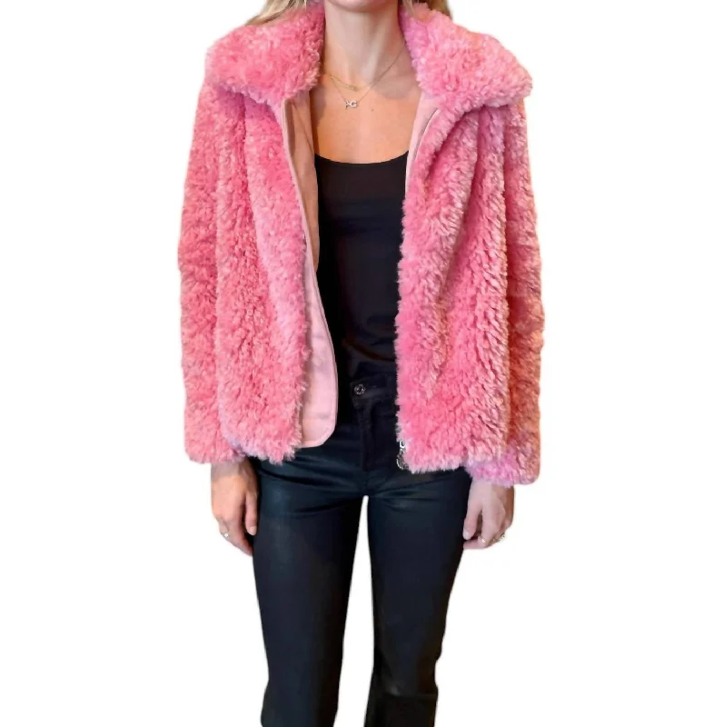 Sherpa JacketsBambi Bomber Jacket In Strawberry