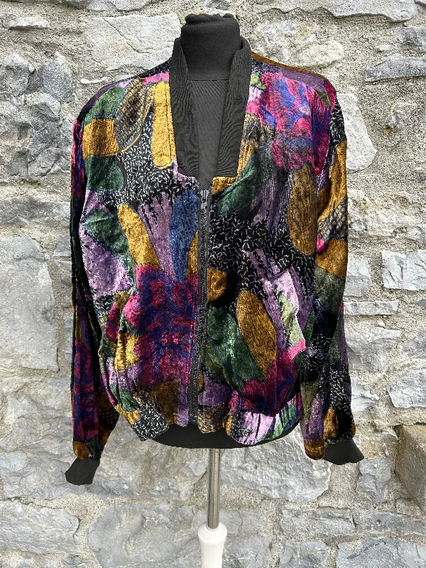 Puffer Jackets80s floral velvet bomber jacket uk 12-14