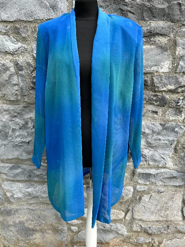 Field Jackets90s sheer blue open jacket uk 16-18