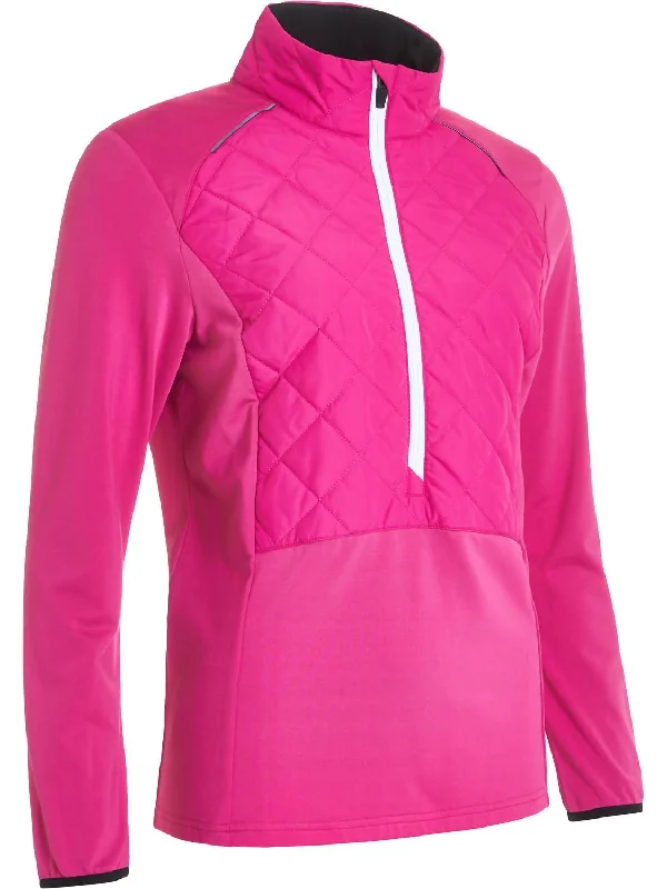 BlazersWomen’S Troon Warm And Windproof Hybrid Half-Zip Jacket In Powerpink