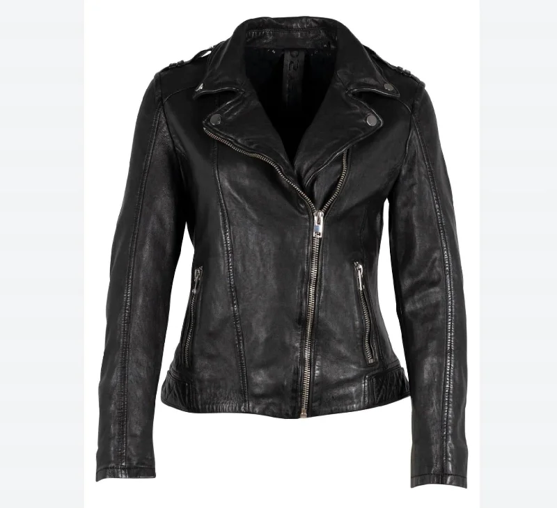 Embellished JacketsWomen's Narin Leather Biker Jacket In Black