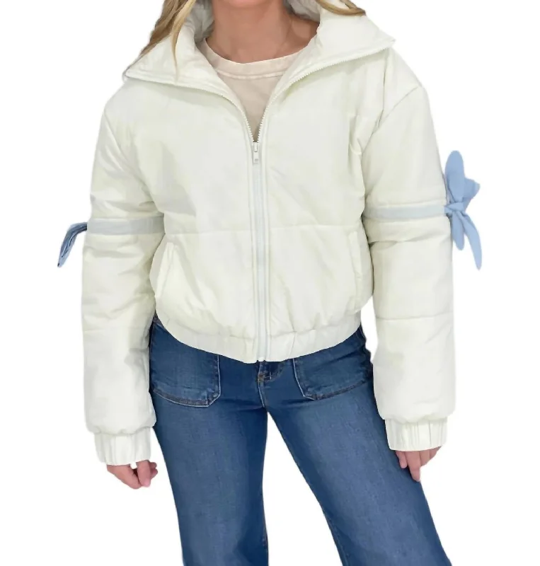 Artist JacketsBow Puffer Jacket In White