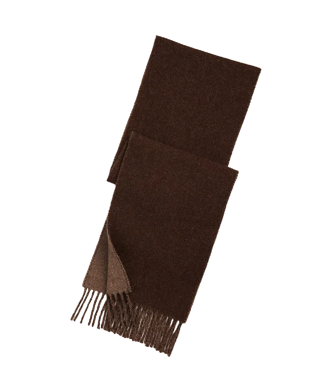 Reversible Wool-blend Scarf - Brown