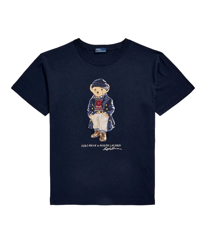 Polo Bear Logo Cotton Jersey Tee - Navy