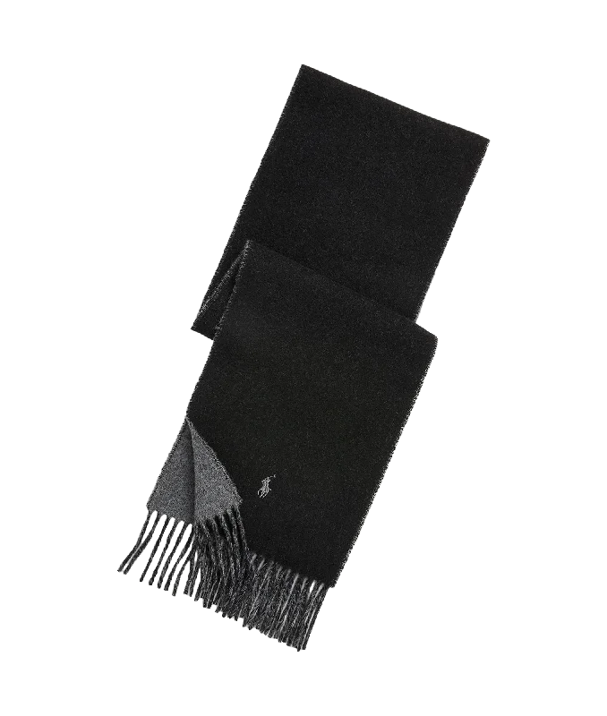 Reversible Wool-blend Scarf - Black