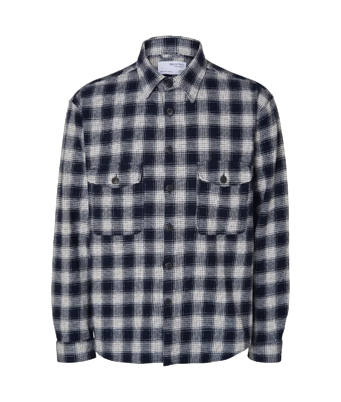 Flannel Overshirt - Navy