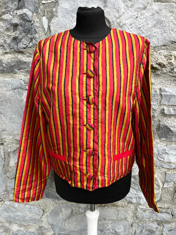 Ruffled Jackets80s orange stripy jacket uk 10-12