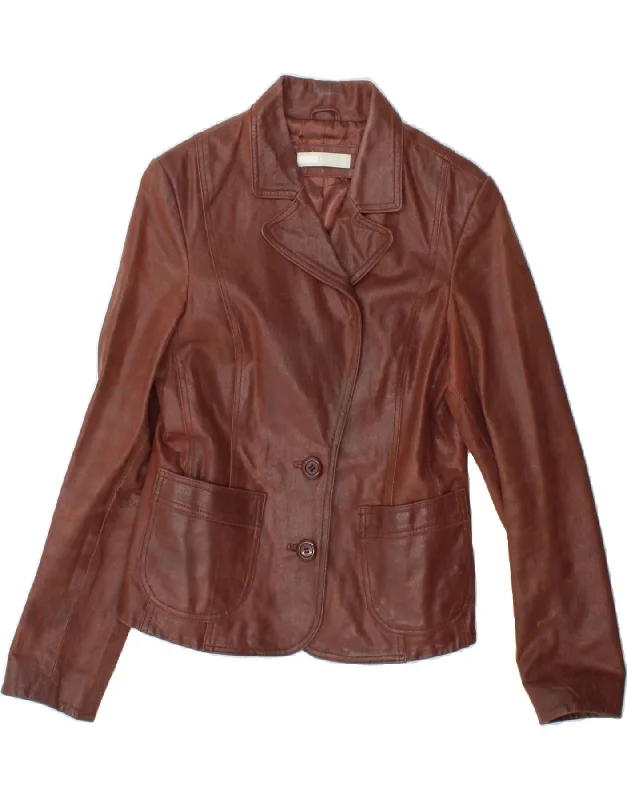 Fishing JacketsA.WEAR Womens Leather Jacket UK 12 Medium Brown Leather