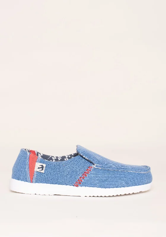 Recycled Fabric JacketsBlue Slip On Shoes