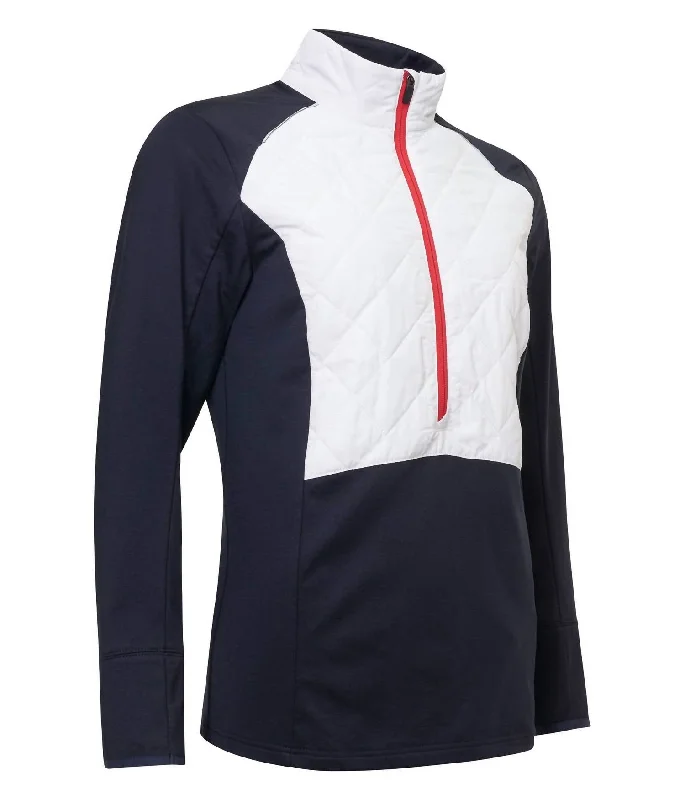 Limited Edition JacketsWomen’S Troon Warm And Windproof Hybrid Half-Zip Jacket In Mixed Navy