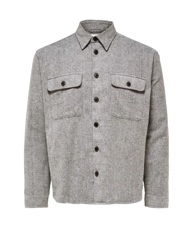 Long-sleeved Overshirt - Grey