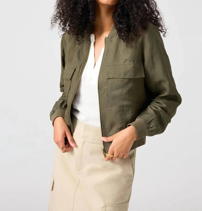 Performance JacketsEve Bomber Jacket In Burnt Olive