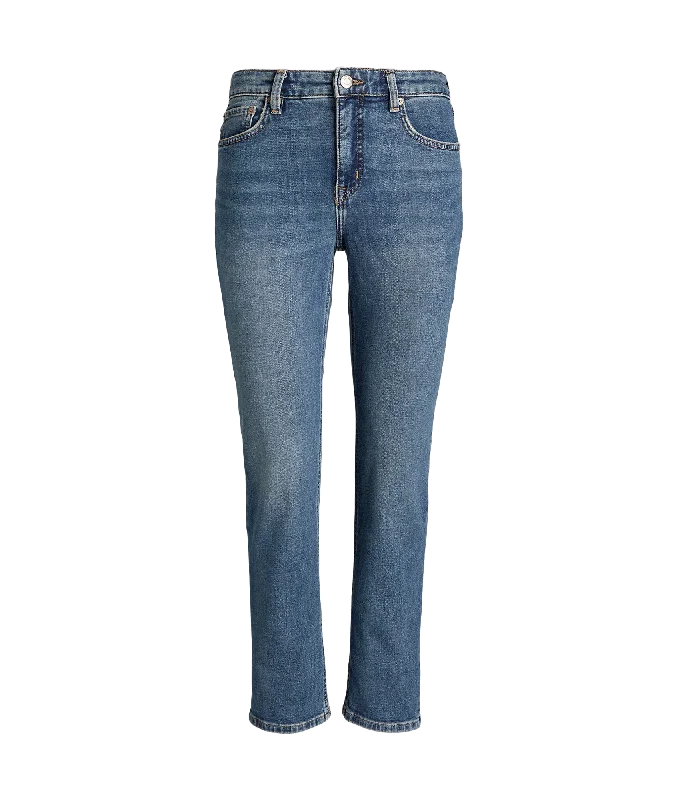 High-rise Straight Ankle Jean - Blue