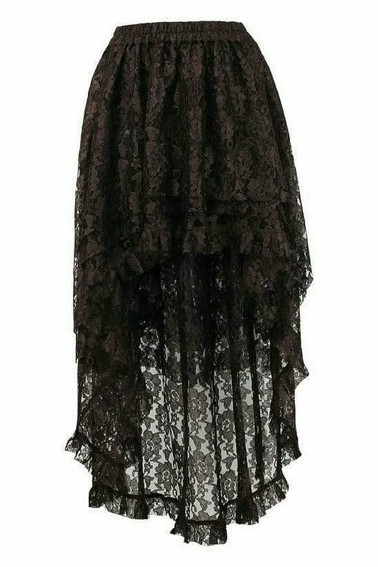 Brown Lace Hi-Low Gothic SkirtPrairie Skirt