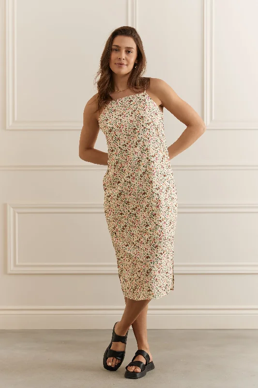 Robe midi col carré - 2142