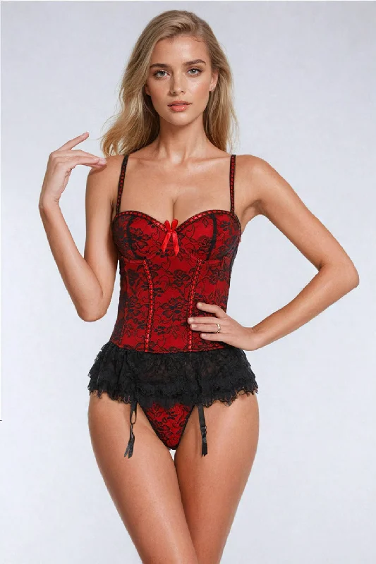 Skirted Lace Bustier SetHoop Skirt