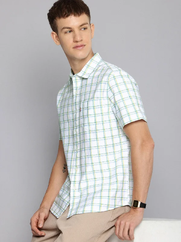 Men's Checkered Spread Collar ShirtAsymmetrical Shirts