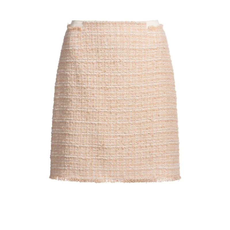 Tweed skirt with stretch-cotton waistbandPleated Skirt