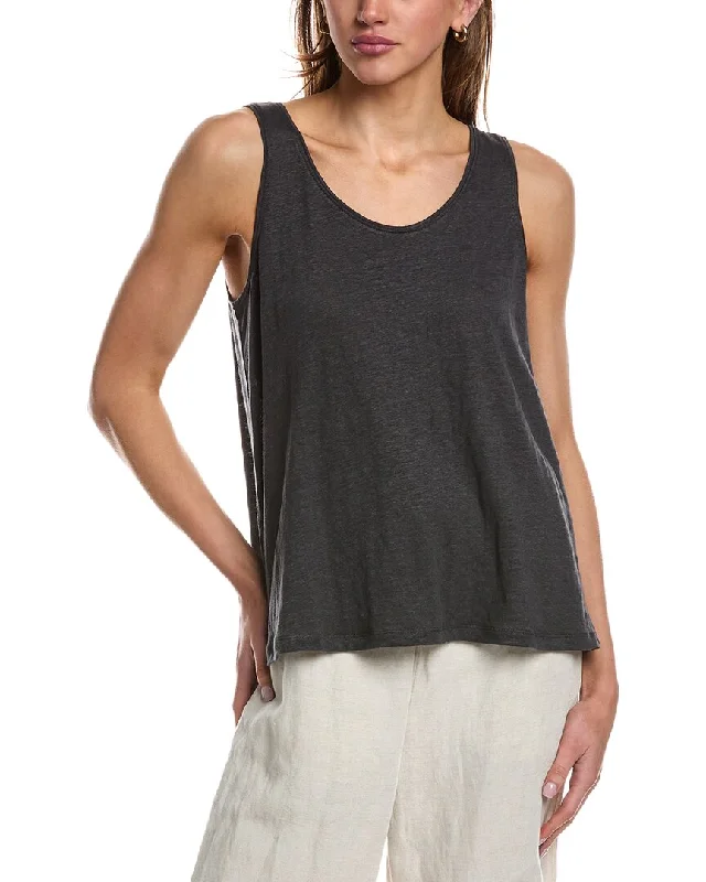 EILEEN FISHER Scoop Neck Linen TankTrail tank