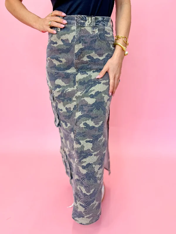 Peyton Cargo Camo SkirtMaxi Skirt