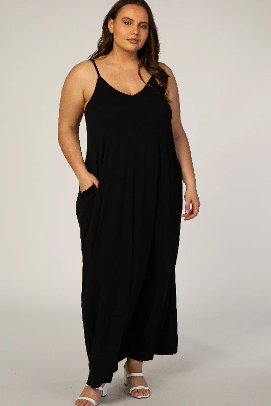 Evening DressBlack Cami Strap Plus Maxi Dress