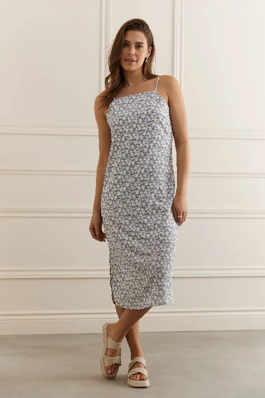 Robe midi col carré - 2139