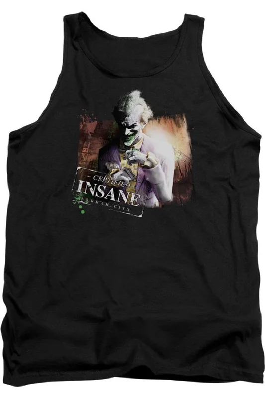 Batman Arkham City Certified Insane Adult Tank TopWaterproof jacket