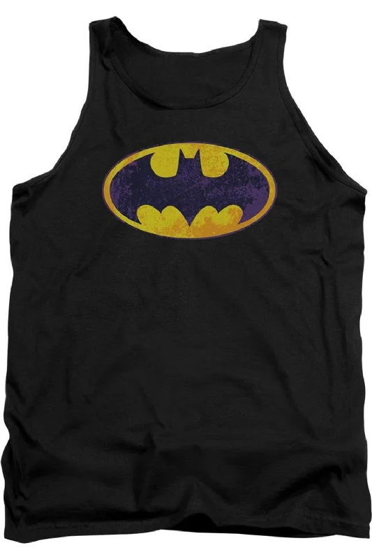 Batman Bm Neon Distress Logo Adult Tank TopPerformance tank