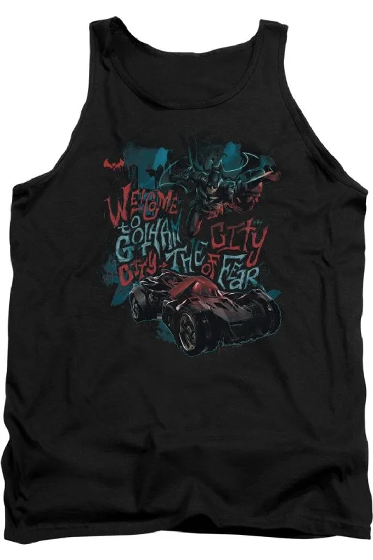 Batman Arkham Knight City Of Fear Adult Tank TopAthletic tank