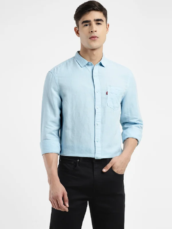 Men's Solid Spread Collar ShirtCultural Shirts