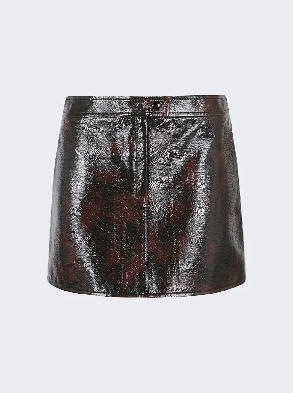 Tortoise Vinyl Mini SkirtPeplum Skirt