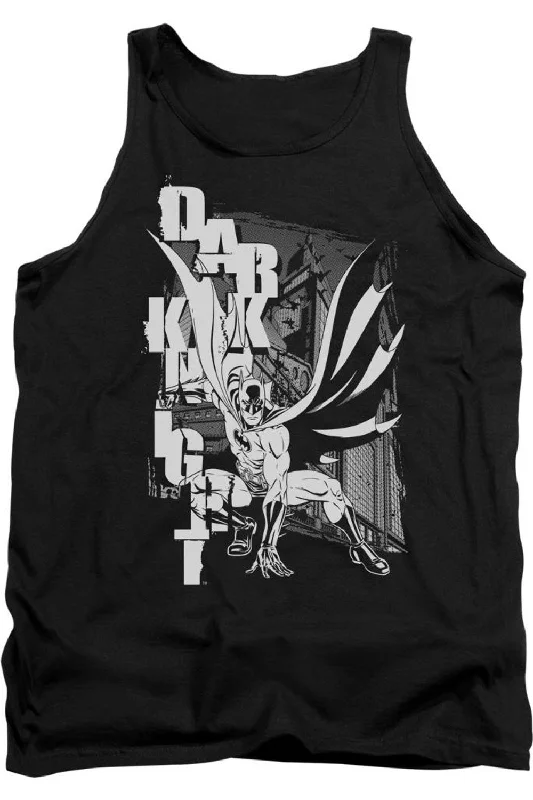 Batman Vertical Letters Adult Tank TopMesh tee