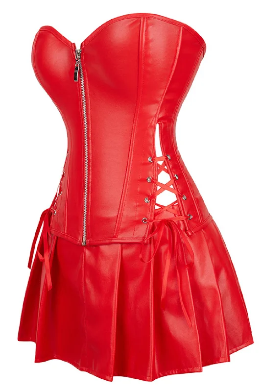 Pleather Lingerie Corset and SkirtProm Skirt