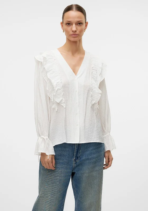 Vero Moda Kausa Frill Blouse, WhiteRetro Shirts