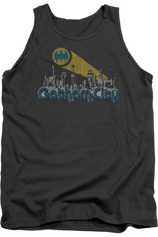 Batman Gotham City Distressed Adult Tank TopPerformance singlet