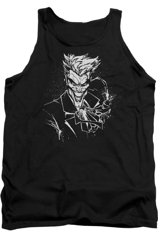 Batman Jokers Splatter Smile Adult Tank TopReflective jacket