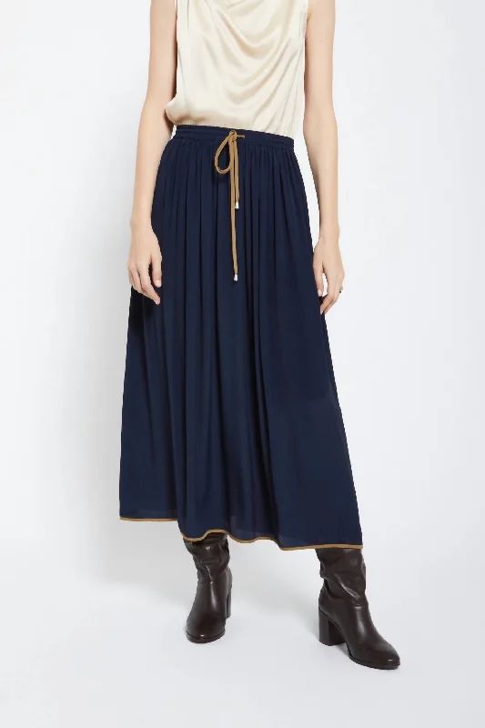 Silk-Blend Long Skirt In NeroRain Skirt