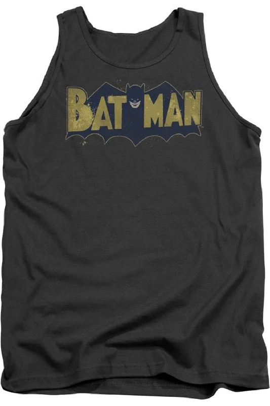 Batman Vintage Logo Splatter Adult Tank TopAthletic singlet