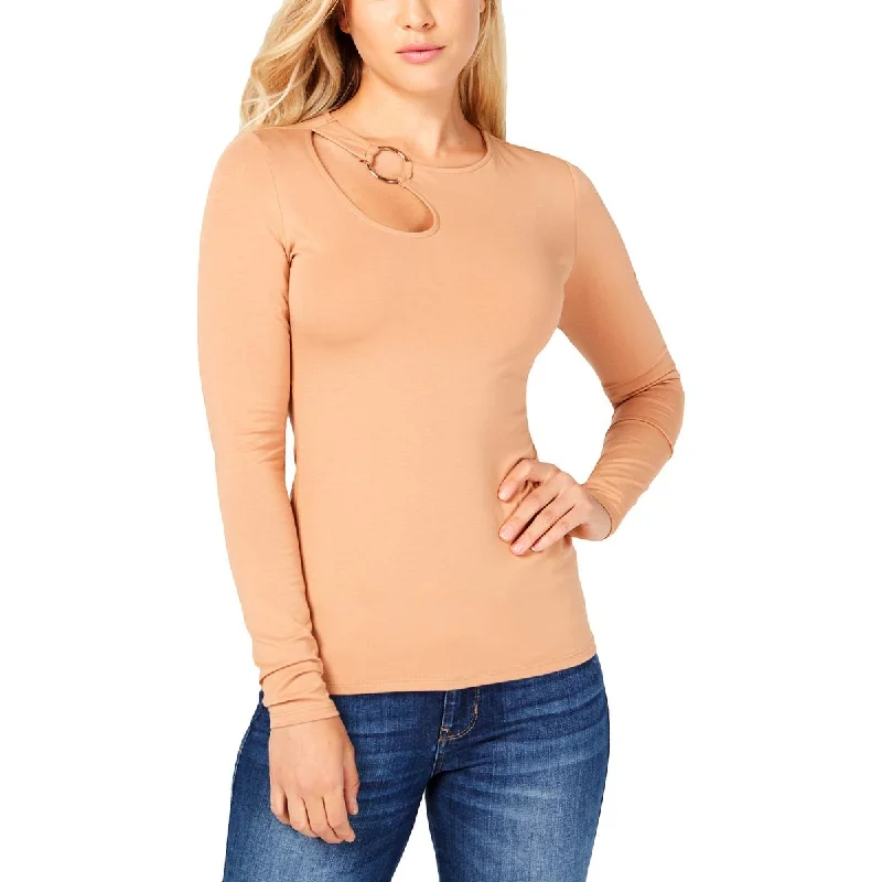 Sean Womens Cut-Out Long Sleeves Blouse