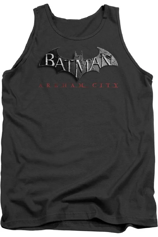 Batman Arkham City Logo Adult Tank TopThermal tank