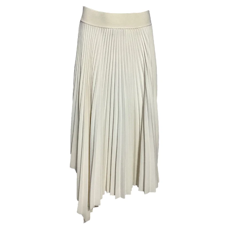 Joseph Ade Pleated Midi Skirt in White PolyesterSilk Skirt